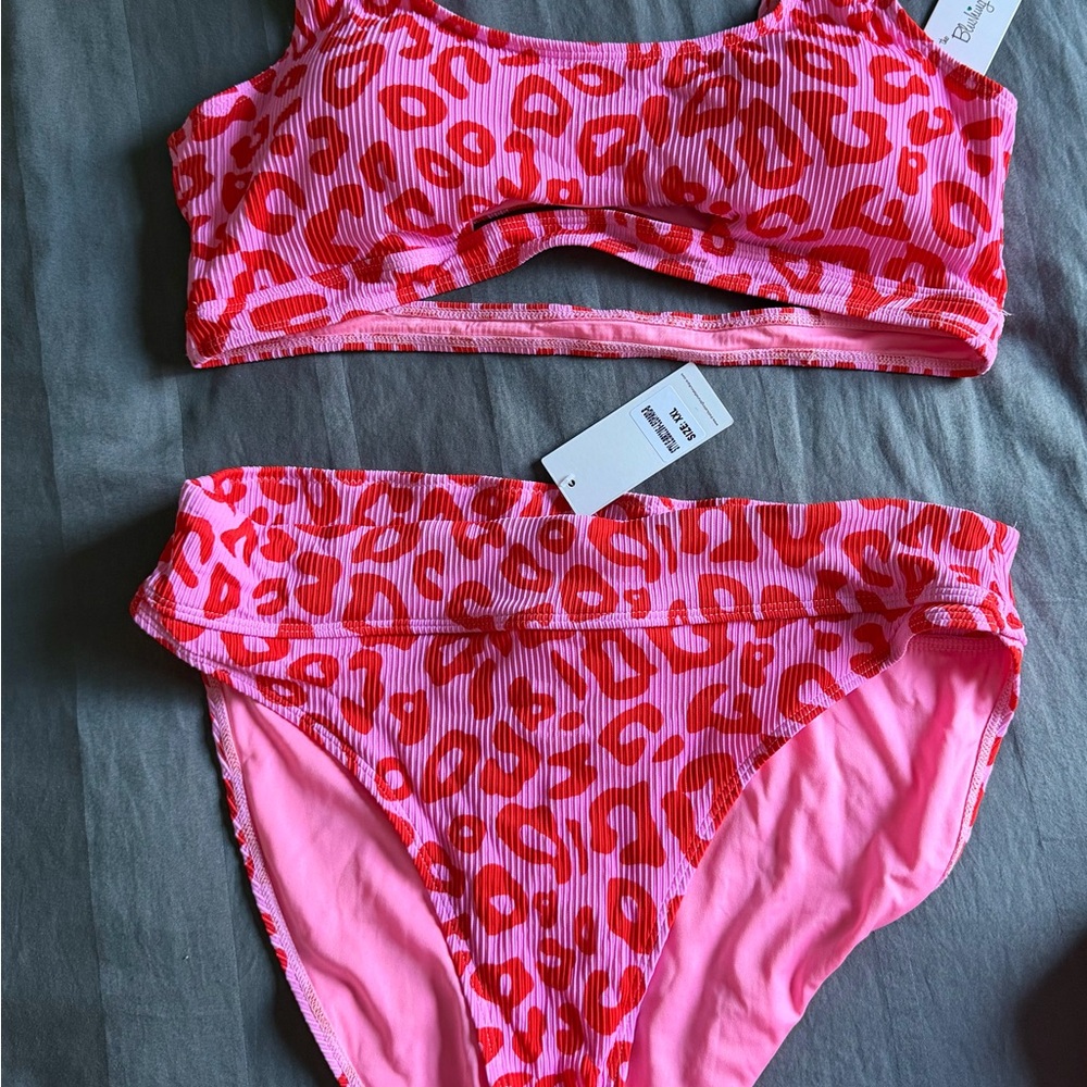 Vibrant Leopard Print Bikini Set